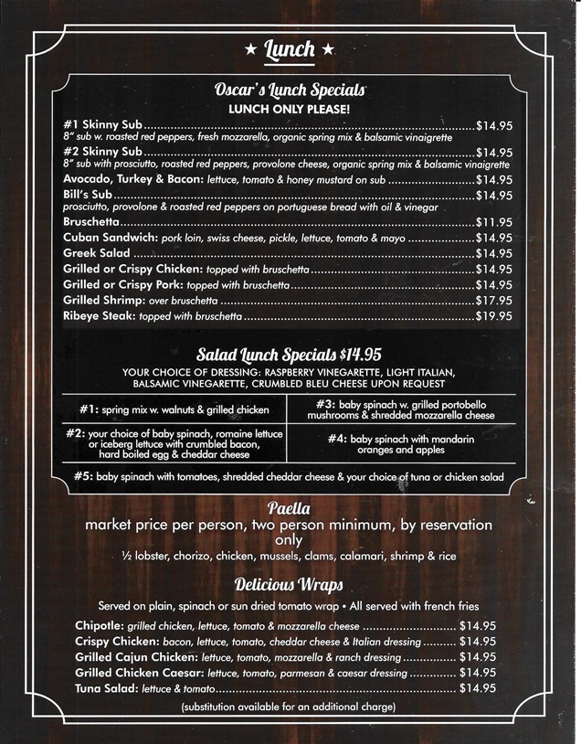oscar menu 3
