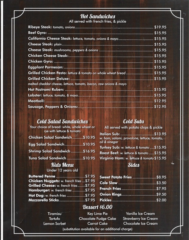 oscar menu 5